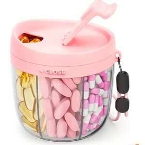 Closed Pink and Clear Multi-Compartment Organizer